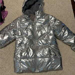 Kids Silver Puffer Jacket